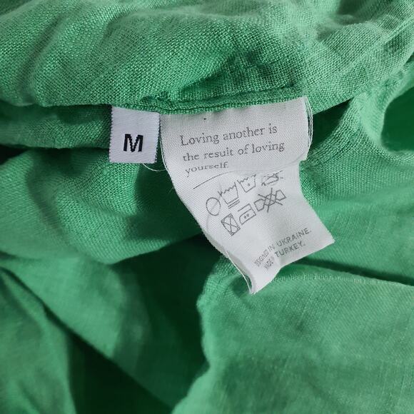 Sleeper + Net Sustain Brigitte Belted Linen Midi Dress Size M - Picture 5 of 5